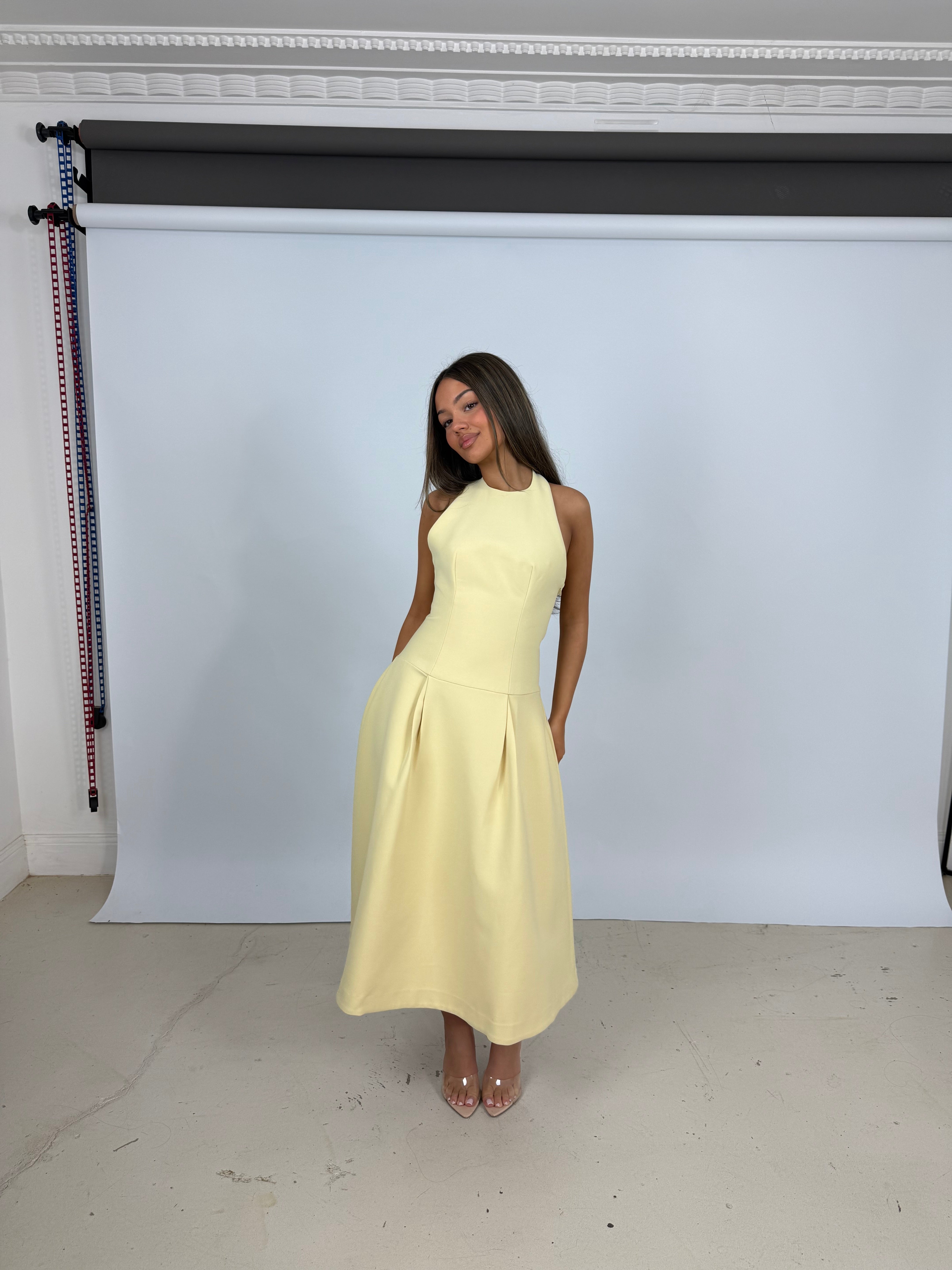 odd muse yellow halter dress Halter Maxi Dress Odd Muse