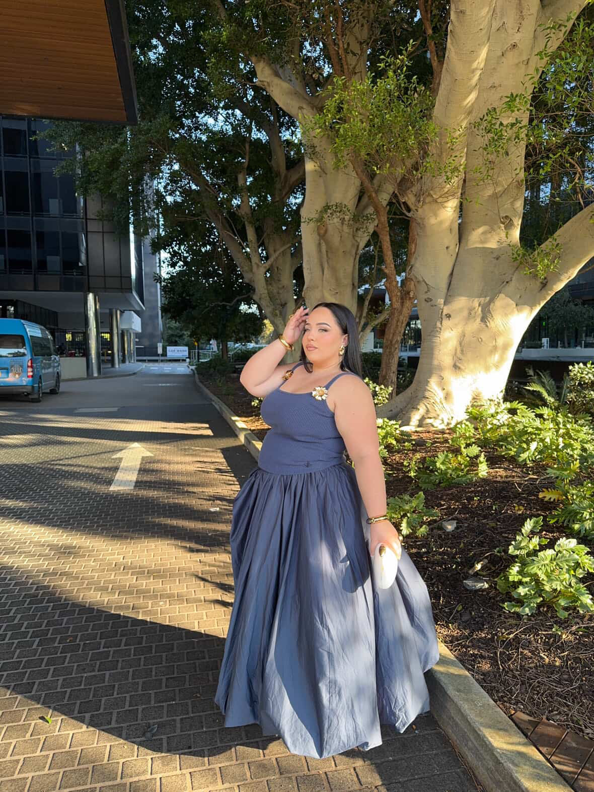 AJE (slate/blue) Violette bubble skirt and singlet set | Rent My Style Boutique AJE (slate/blue) Violette bubble skirt and singlet set | Rent My Style Boutique