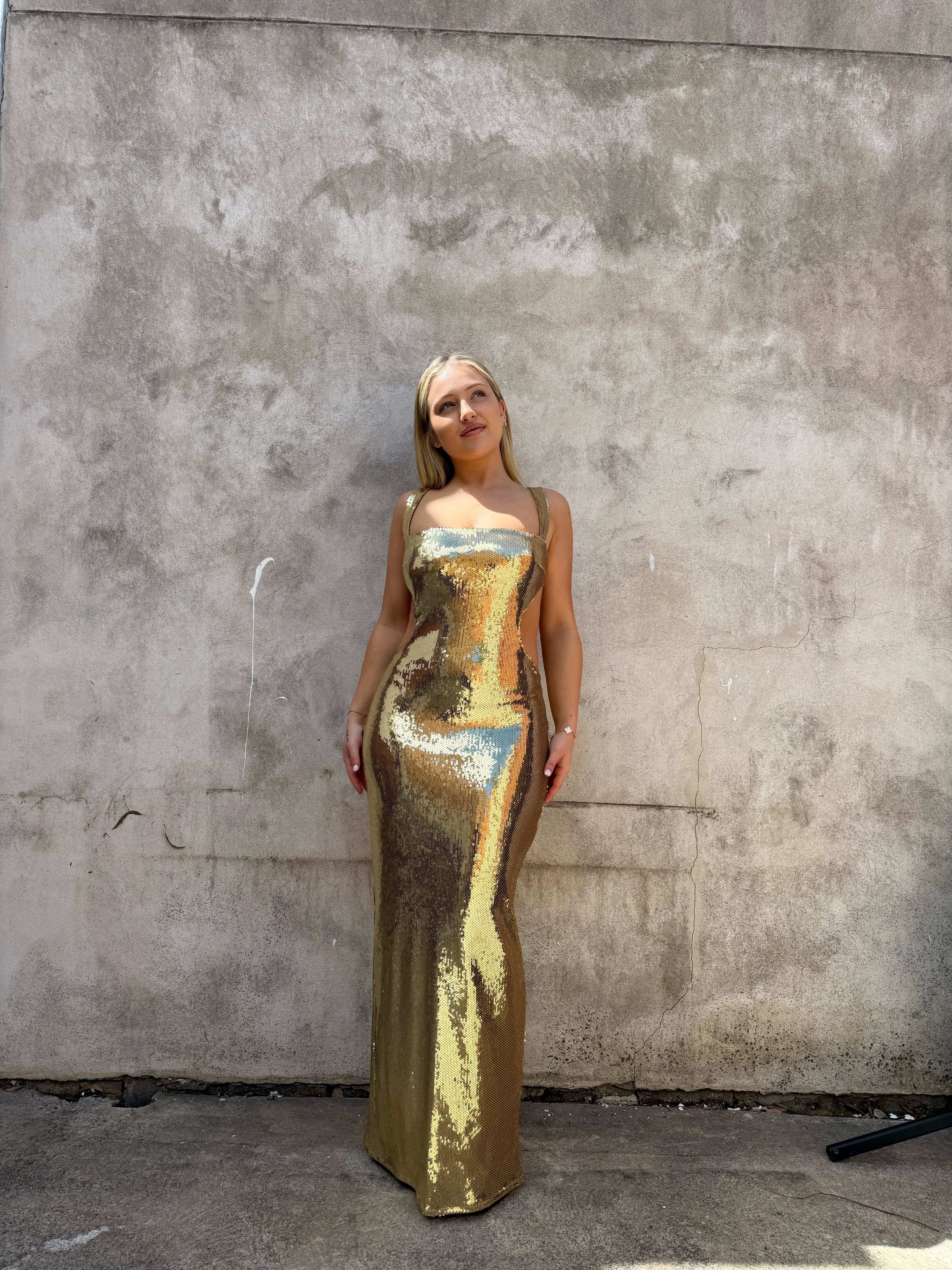 meshki silver dress MESHKI (gold) Adoria sequin maxi