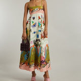 ALEMAIS (multicolor) Evergreen animal singlet sundress maxi