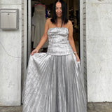 ACLER (silver) Rockland strapless midi