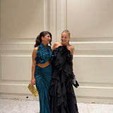 AJE (black) Pandorea halter frill maxi
