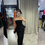 SHE IS OLLA (black) Marcelle strapless maxi