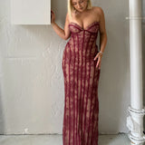 BABYBOO (red lace) Sian corset bustier maxi