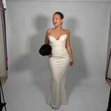 HOUSE OF CB (white) Tamara Corset Strapless Gown