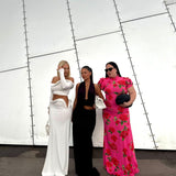 SELEZZA LONDON (white) Open neck longsleeve top / maxi skirt set