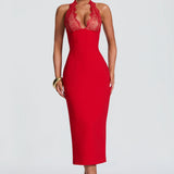 BABYBOO (red) Fiorenza lace midi