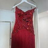 TABJA (red) Venice Fringe Gown