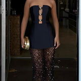 ELIYA THE LABEL (black) Nerissa sequin maxi