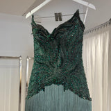 TABJA (green) Ivy Fringe Gown