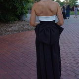 RACHEL GILBERT (black/white) Column bow gown
