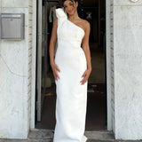 RACHEL GILBERT (white) Miche one shoulder gown