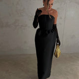 EFFIE KATS (black) Lilia strapless midi
