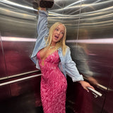 MISHA (pink) Sapphire Sequin gown