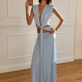 ARCINA ORI (baby blue) Jade cut out maxi