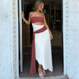 BEC AND BRIDGE (beige/red) Ayla strapless midi