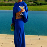 CHRISTOPHER ESBER (royal blue) Encased Nature Drape Maxi