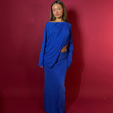 CHRISTOPHER ESBER (royal blue) Encased Nature Drape Maxi