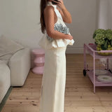 ONE OF OTHERS (white) halter top and skirt set