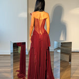 OXA COUTURE (wine red) Aurelia gown