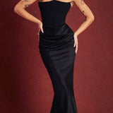 HOUSE OF CB (black) Persephone strapless corset gown
