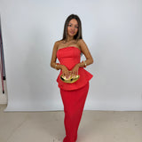 SHE IS OLLA (red) Marcelle strapless maxi