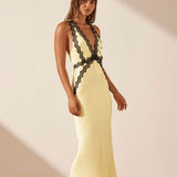 SHONA JOY (yellow) Camille black lace midi