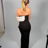 RACHEL GILBERT (black/white) bow Kace gown