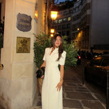ODD MUSE (white) Button down short sleeve maxi