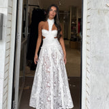 12th TRIBE (white) Princes lace drop waist maxi