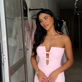 EFFIE KATS (pink) Addison strapless bow gown