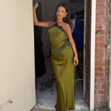 REFORMATION (olive/green) Jillian silk midi