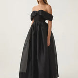 AJE (black) Cordelia corseted off the shoulder gown