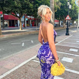 RAT AND BOA (purple) Simonetta Orchid one shoulder backless maxi