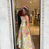 ELLIATT (green floral) Laurel strapless maxi