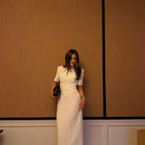 ODD MUSE (white) Button down short sleeve maxi