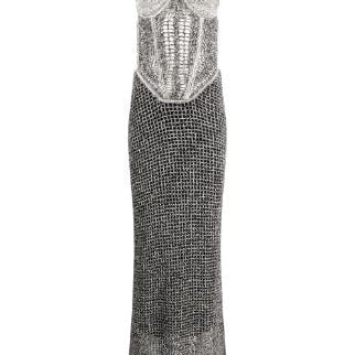 DION LEE (grey/black) Knit Corset Maxi