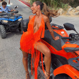 A VINTAGE FIT (orange) Fringing tassel mini