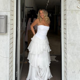 AJE (white) cosmos ruffled frill skirt set
