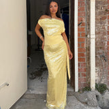 DECONDUARTE (yellow) Lilou sequin maxi