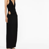 DION LEE (black) Rivet Cut Out Silver Hardware