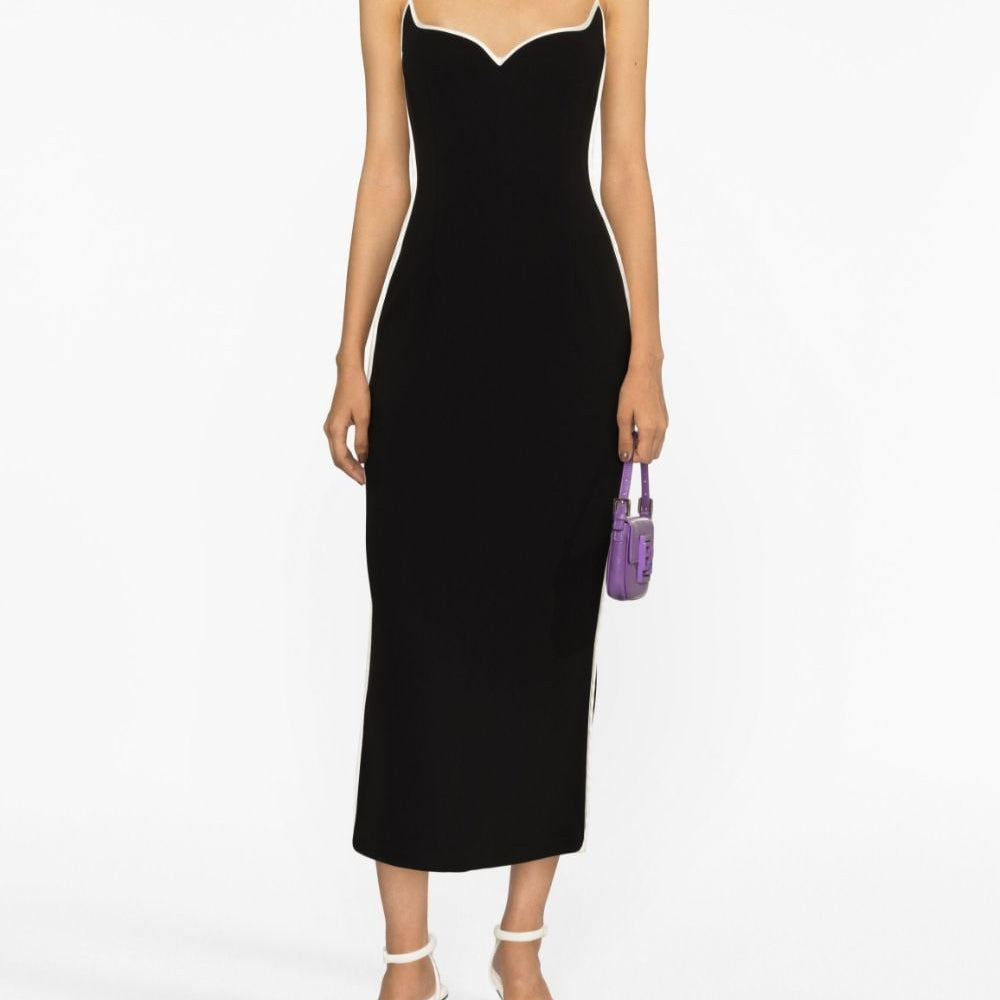 PARIS GEORGIA (black) Sweatheart white outline maxi
