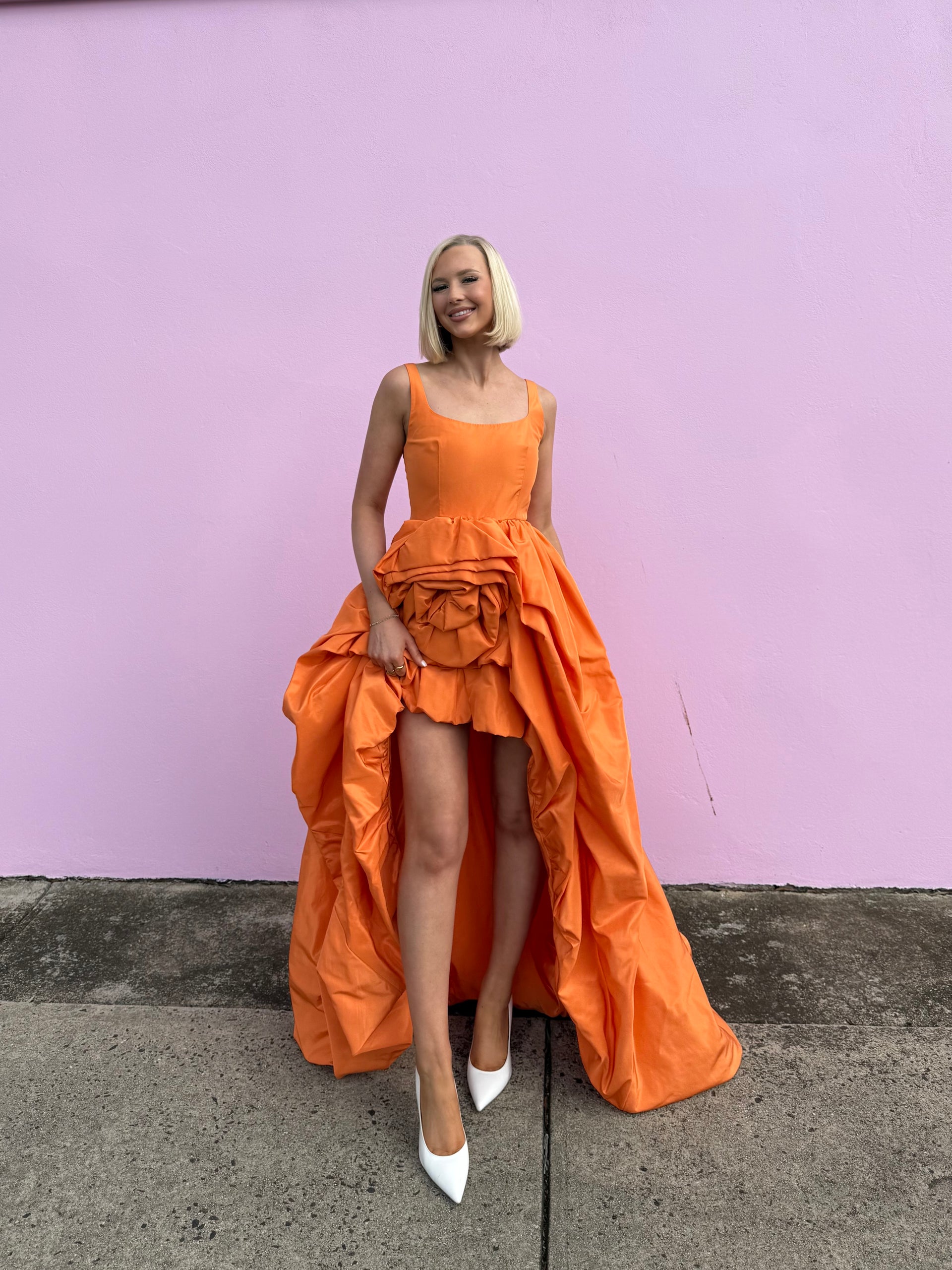 LEO LIN (orange) Illiana rose flower gown