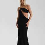 NATALIE ROLT (black) Elissa cut out gown
