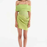 BENNI (green) Nico off shoulder mini