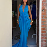 ATOIR (blue) Mina drape maxi