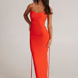 MELANI THE LABEL (orange) Jiani ruched back maxi