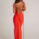 MELANI THE LABEL (orange) Jiani ruched back maxi