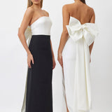 BIANCA AND BRIDGETT (black/white) Bow strapless maxi