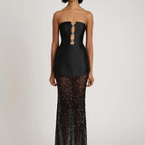 ELIYA THE LABEL (black) Nerissa sequin maxi